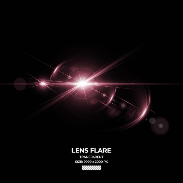 PSD abstract of lighting digital lens flare on the black background