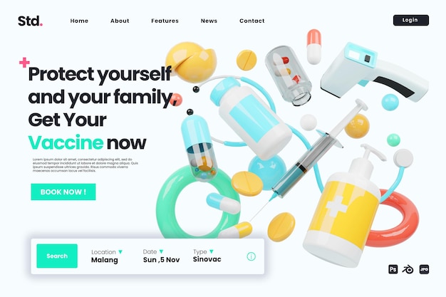 Abstract pharmacy company landing page