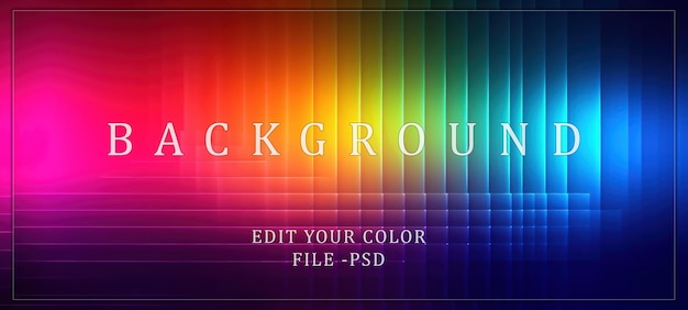 PSD abstract rainbow background with glowing lines