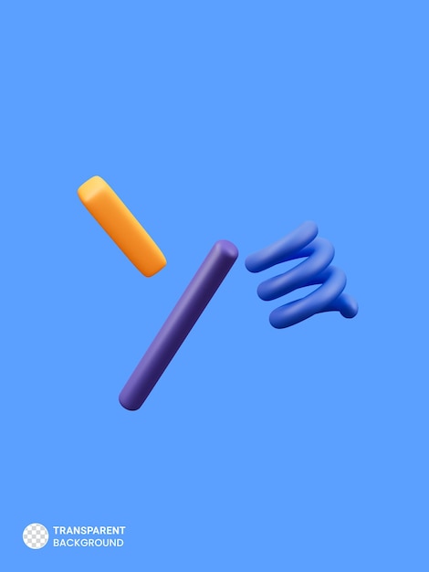 Abstract shape icon 3d render illustration