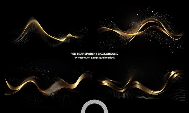 PSD abstract shiny color gold wave background