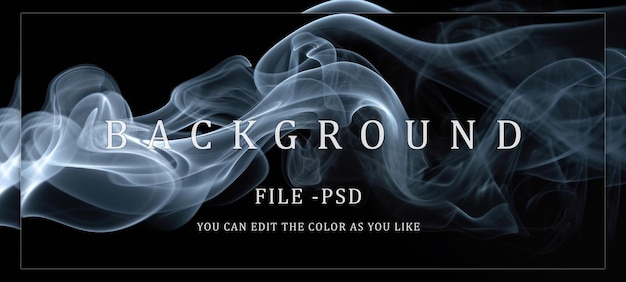 PSD abstract smoke swirls on black background