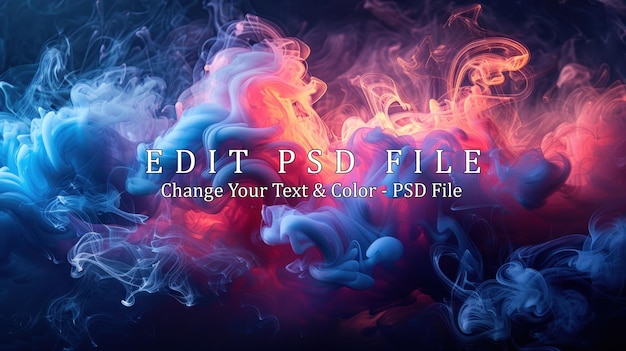 PSD abstract swirling colors in smoke