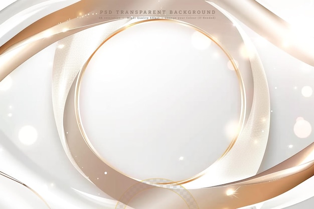 PSD abstract wave lines gold color on transparent background