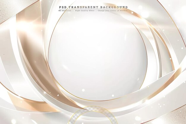 PSD abstract wave lines gold color on transparent background