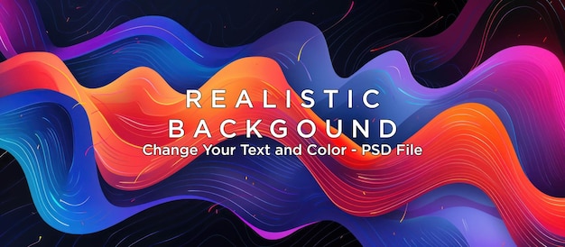 PSD abstract wavy background in vibrant colors