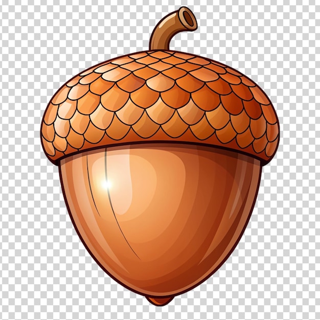 PSD acorn 3d cartoon on transparent background