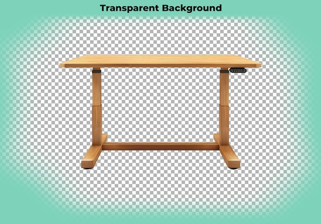 Adjustable height desk isolated on transparent background