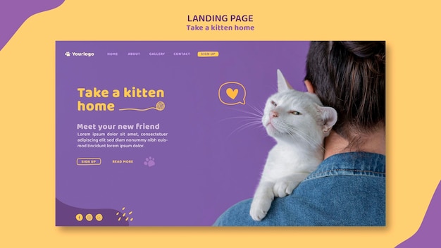 Adopt a kitten landing page template