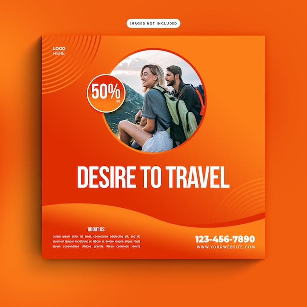 PSD an advertisement for a travel creative psd template