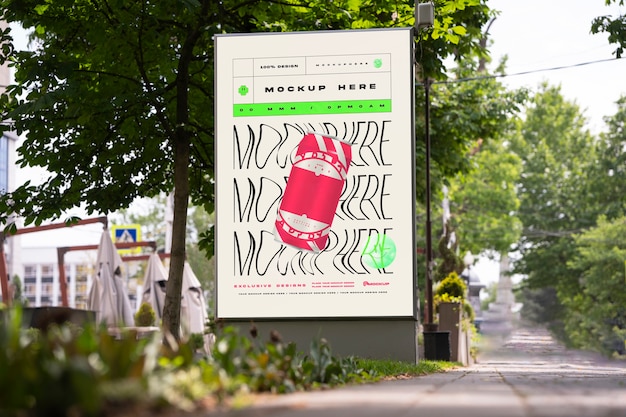 Advertising in a park mockup