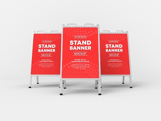 Advertising Stand Banners Mockup