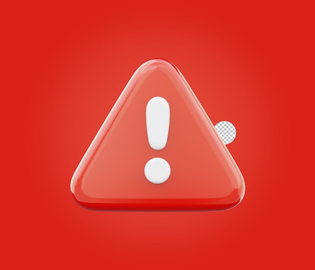 PSD alert warning symbol triangle shape 3d illustration