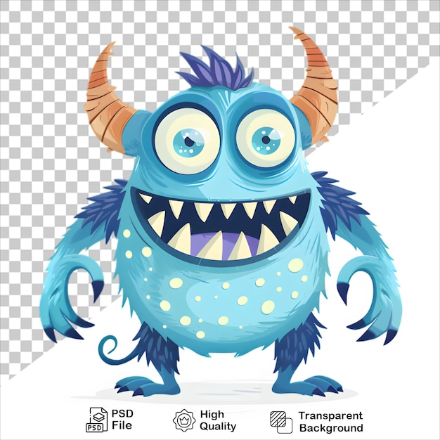 Alien Monster Cartoon Design isolated on transparent background