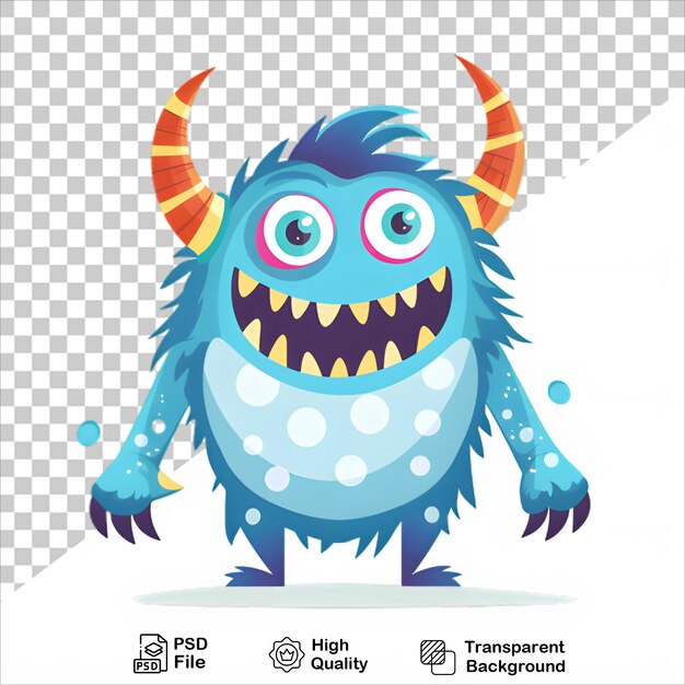 Alien Monster Cartoon Design isolated on transparent background