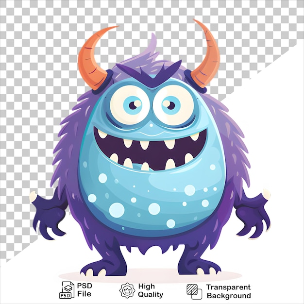 Alien Monster Cartoon Design isolated on transparent background