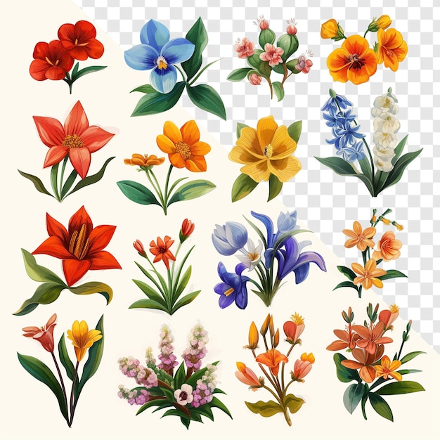 All Colors Pretty Flower Collection Painted Art Stylepsd