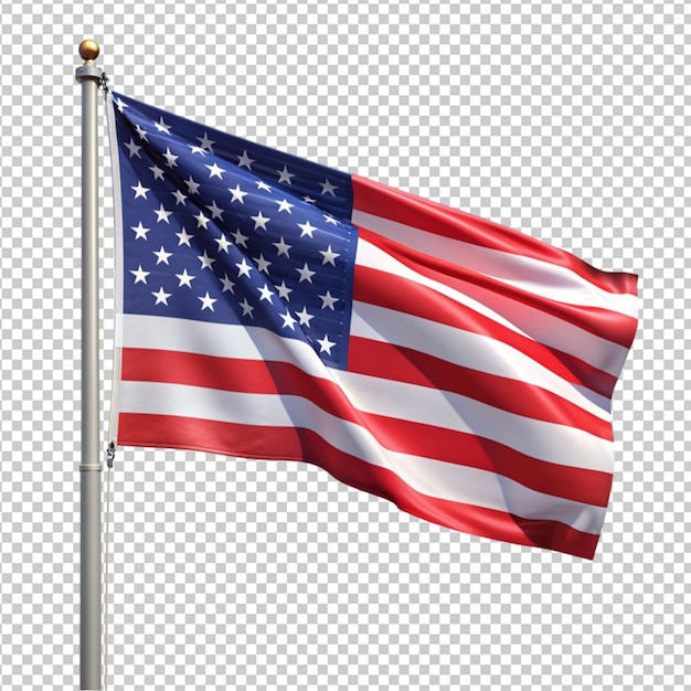 american flag on transparent background