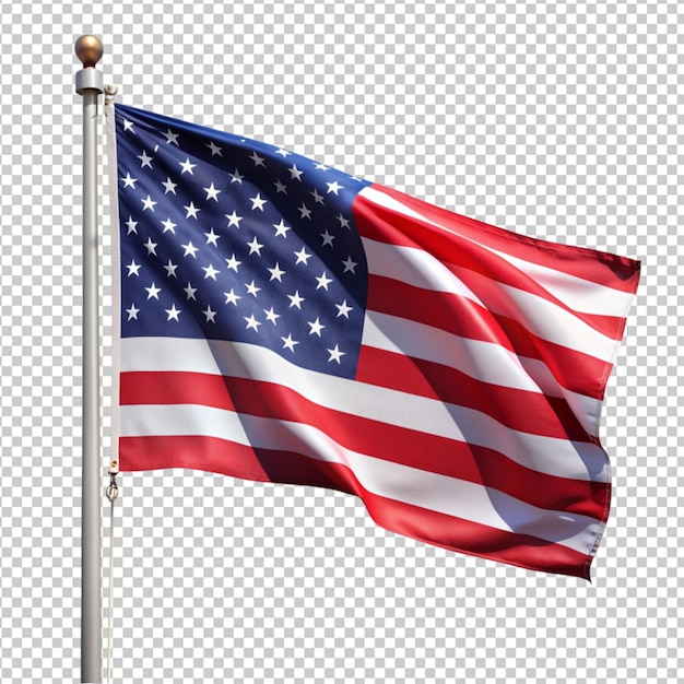 american flag on transparent background