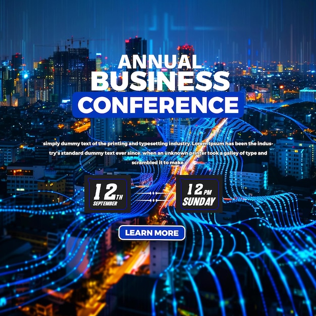 PSD annual business conference concept web banner template