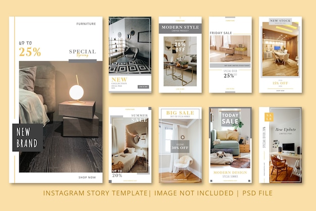 PSD apartment instagram stories graphic template