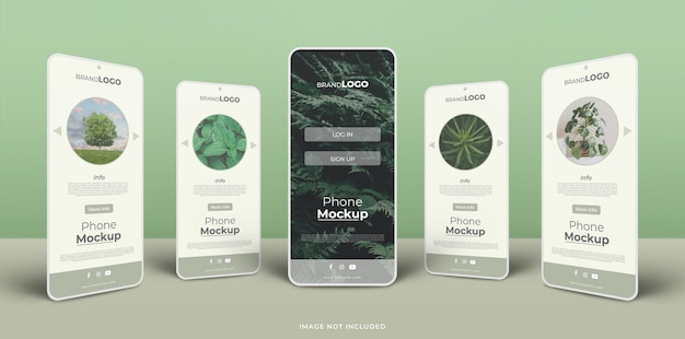 app interface mockup on phone screen