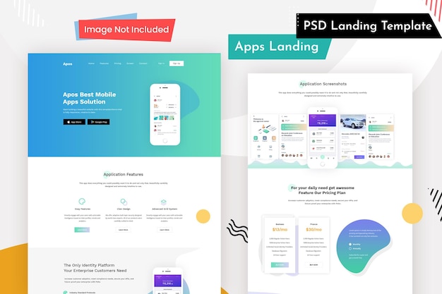 app landing page template