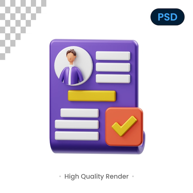 Approve 3D Render Illustration Premium Psd