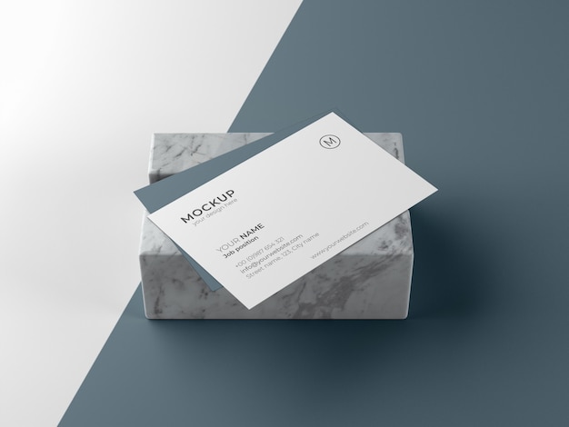 Arrangement of business card mock-up