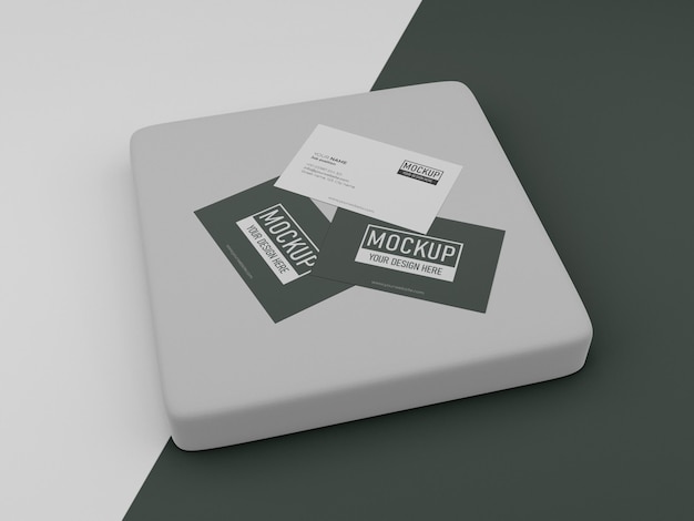 Arrangement of business card mock-up