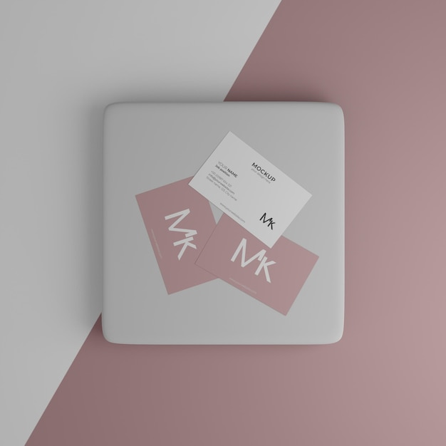 Arrangement of business card mock-up