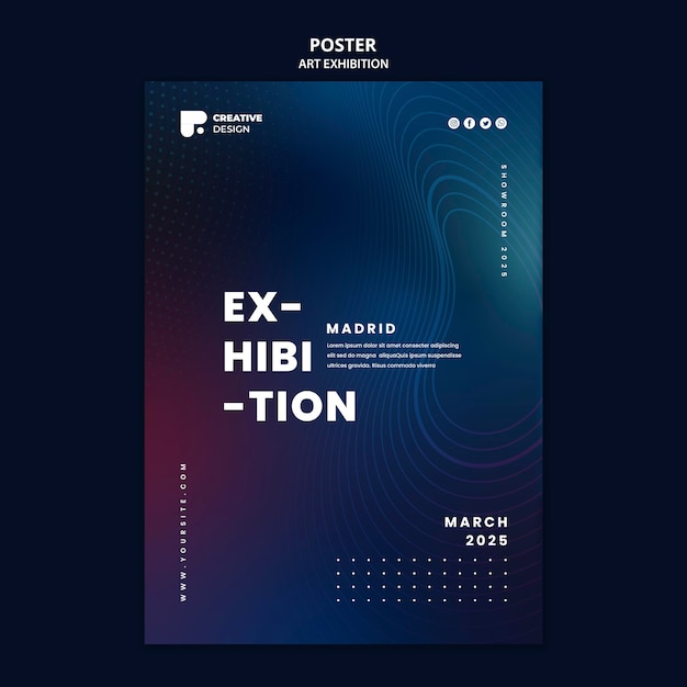 PSD art exhibition poster template