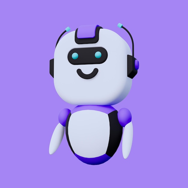 PSD artificial intelligence robot automatic 3d icon