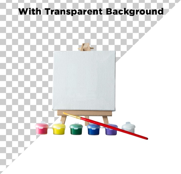 PSD artist painting canvas color palette png psd isolated on transparent background