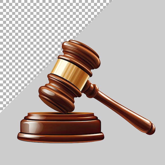 PSD the artwork depicts a gavel isolated on a white background