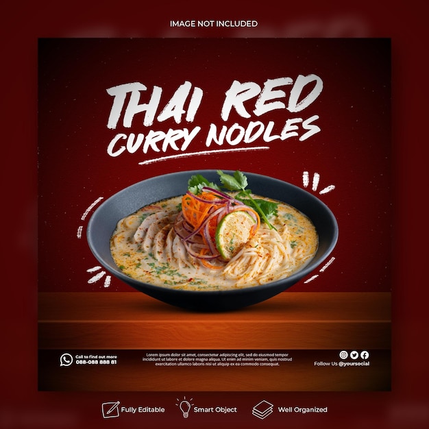 Asian food promotion social media post template