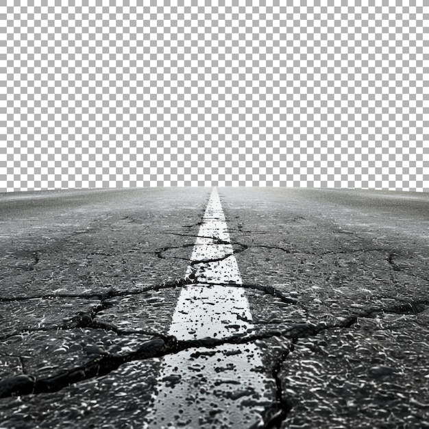 Asphalt Road on Transparent Background Ai Generated