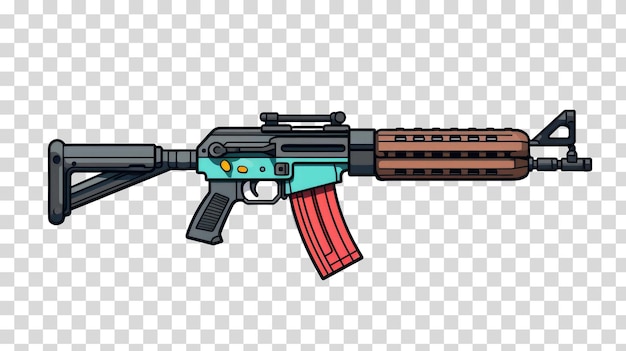 PSD assault gun isolated on transparent background vector illustration