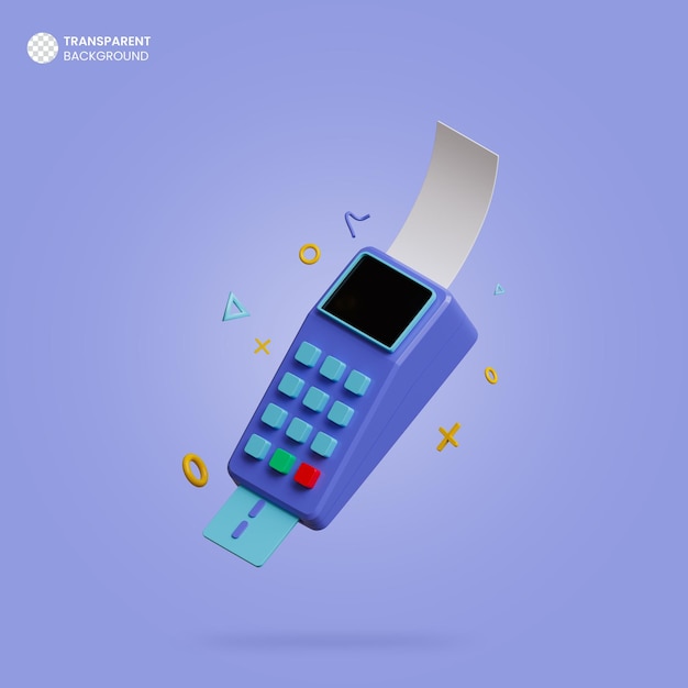 ATM card swipe machine isometric 3d render icon