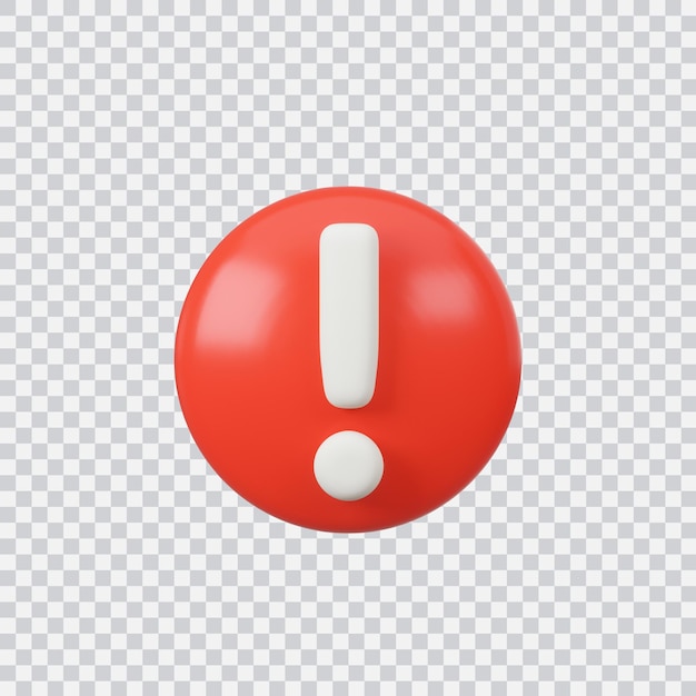 Attention sign button isolated