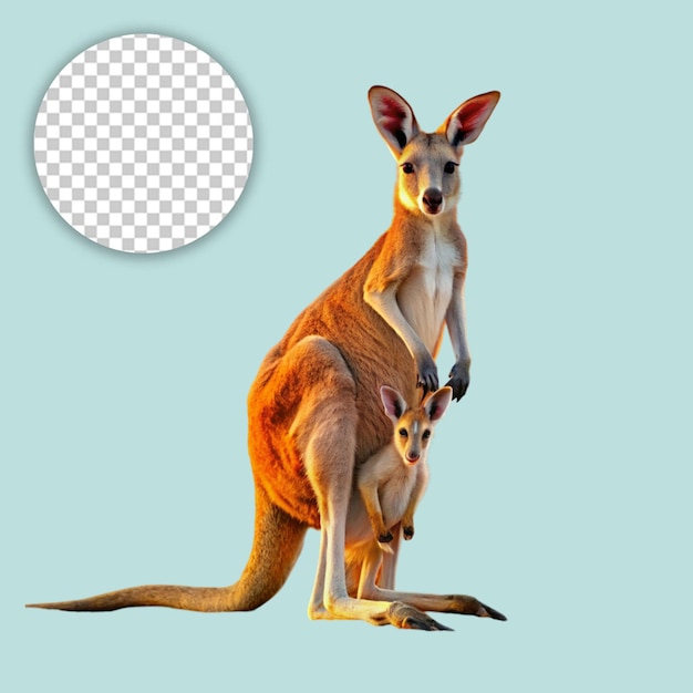 PSD australian kangaroo animal isolated on transparent background