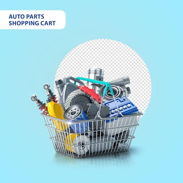 PSD auto parts shopping cart design