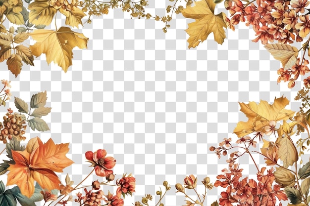 Autumn floral frame design