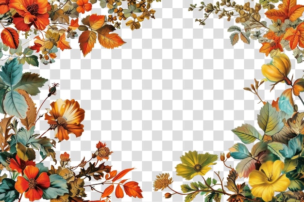 Autumn floral frame design