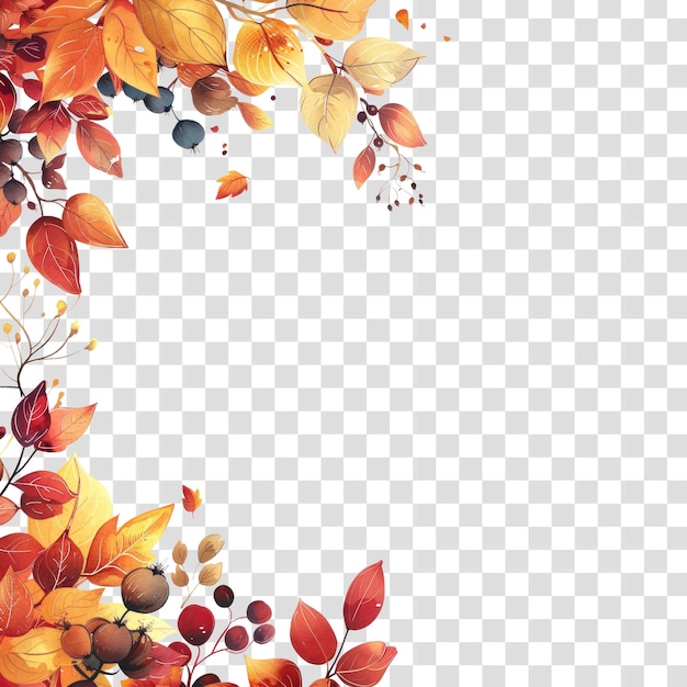 Autumn foliage border illustration