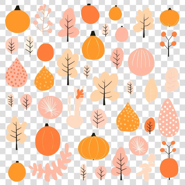 PSD autumnthemed abstract leaves pumpkins