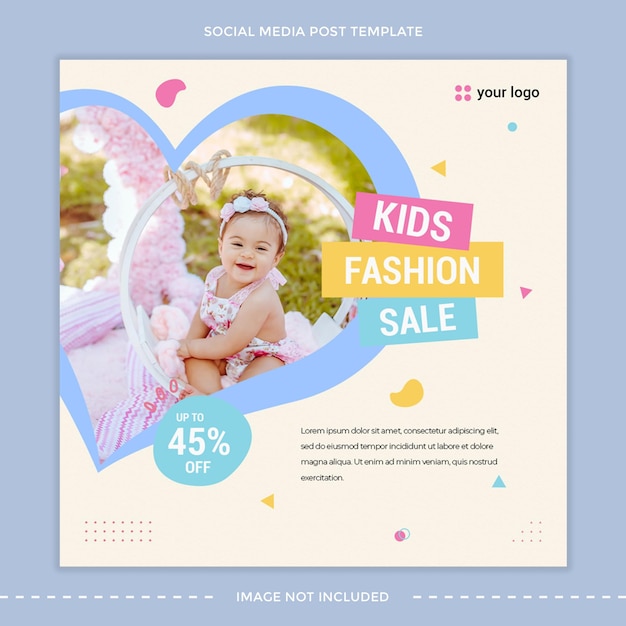 Baby fashion sale and kids fashion sale social media post