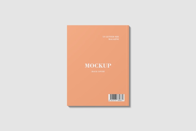 Back cover of US letter size magazine mockup