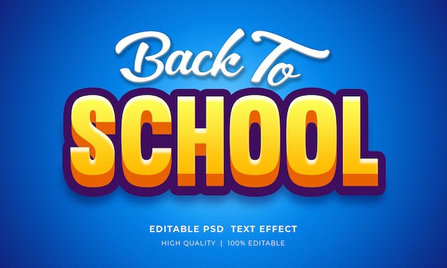 Back To School Editable 3d Bold Text Style Effect Mockup Template