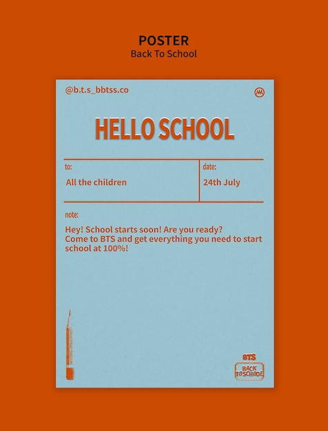 PSD back to school template design